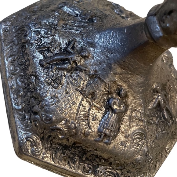 Vintage Hand Chase Silver Plated Barbour & Other Dutch Repousse Candlesticks - Picture 10 of 16